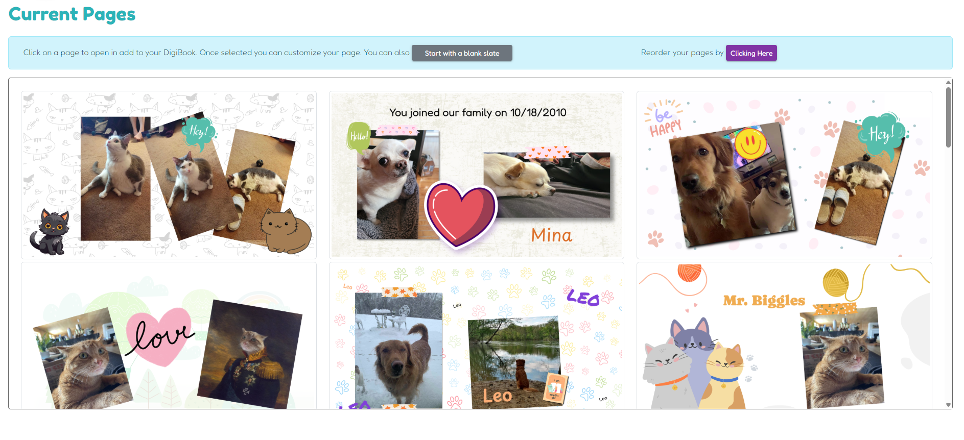 Reorder pages